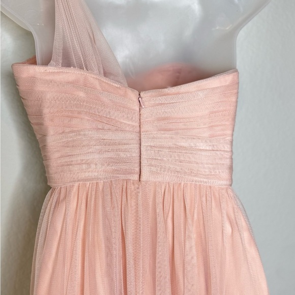 Amsale Evening Dress Long One Shoulder Powder Pink Size 2 - Picture 4 of 12